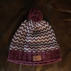 Cozy Purple and White Knit Beanie for Kids